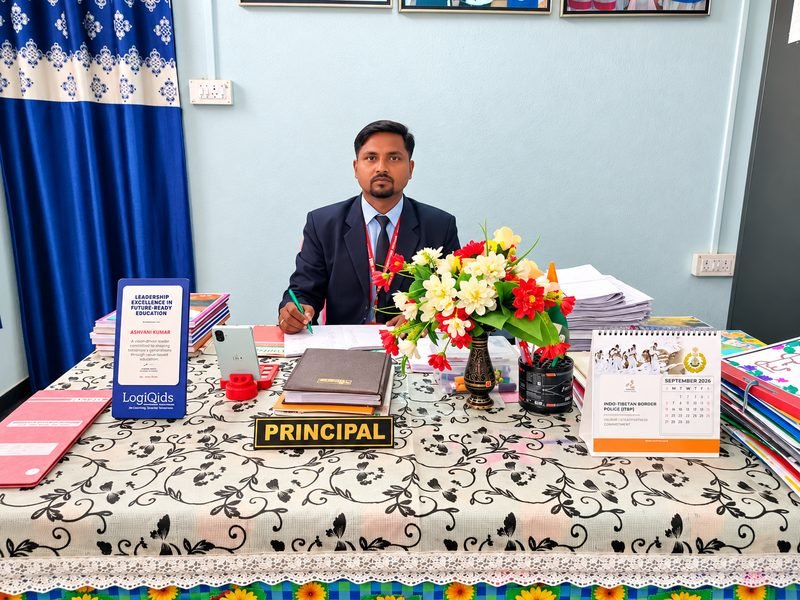 Principal Ashvani Kumar at his desk